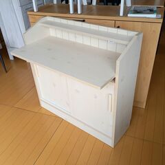 未使用訳あり カウンター下引戸収納付き デスク 幅90.5cm すきま すきま収納 隙間 隙間収納 キャビネット収納棚 リビング収納 リビング