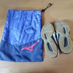 バドミントンシューズ 25.5＆シューズ入れ MIZUNOの画像