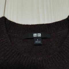 レディース　ユニクロ　ニット　こげ茶色　Lサイズ　の画像