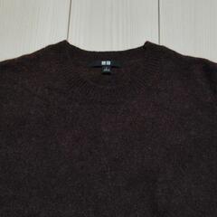 レディース　ユニクロ　ニット　こげ茶色　Lサイズ　の画像