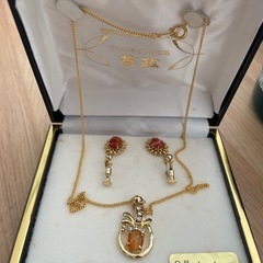 芝政ネックレス×イヤリングセット ケース付き
