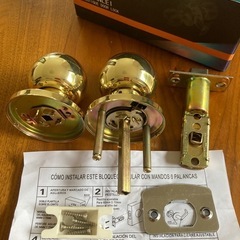 未使用品 寝室 トイレ部屋 浴室に適用 金物ドアノブ・ツマミ DIY ゴールドの画像