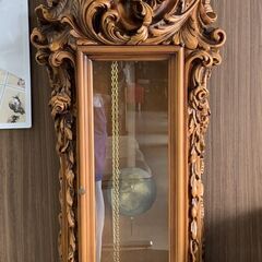 ★来店限定★　イタリア製 ロココ調彫刻 重錘式柱時計