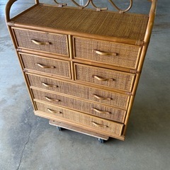 ラタンチェスト　5段