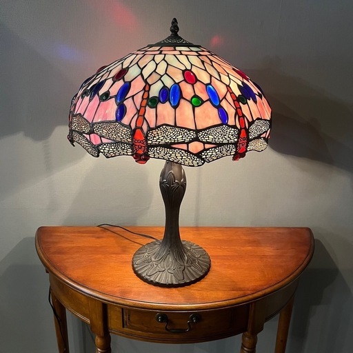 ステンドグラス ランプ アンティーク トンボ ドラゴンフライ 蜻蛉 テーブルランプ 真鍮製