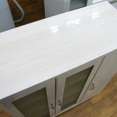 ニトリ キャビネット ブリエ 食器棚 幅80×奥34×高89㎝ NLD9080 ナチュラル系 キッチン NITORI 収納 家具  札幌市 厚別区の画像
