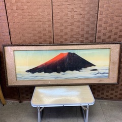 【長期保管品】真作保証 石原春秋 赤富士 旧文帝日院系 富士山M...