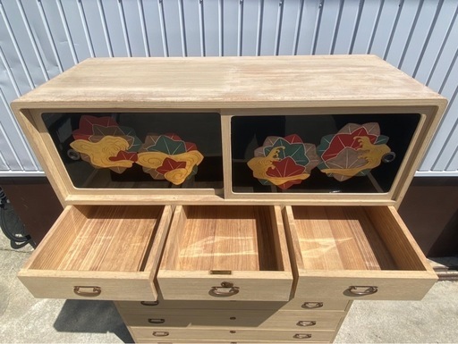 W（0329u1）桐箪笥 和箪笥 整理箪笥 桐タンス 伝統工芸品 漆塗 着物