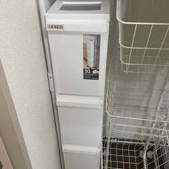[~4/8まで取引可能]ホワイト3段スリムゴミ箱
