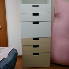 STUVA イケア　IKEA　引き出し仕切り付　チェスト　収納棚　クローゼット　引き出し　白　ベージュ　の画像