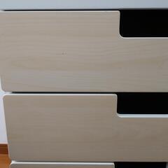 STUVA イケア　IKEA　引き出し仕切り付　チェスト　収納棚　クローゼット　引き出し　白　ベージュ　の画像