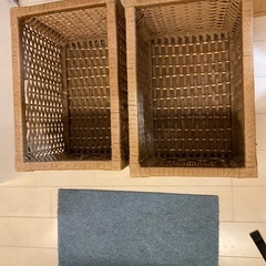 木製収納カゴ2個