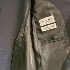 新品未使用 紳士服のコナカ TRUE TOP メンズ シングル スーツ 上下セット 市松柄 紺 ネイビー Y7の画像