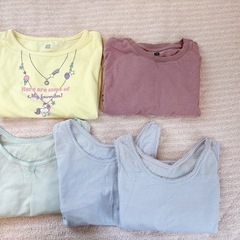 👧👚👗🩳140cmワンピース&トップス&ボトムス&肌着9点set!!中古品まとめ売りの画像