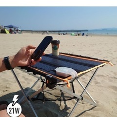 Newie ソーラーパネル アウトドア テーブル 折りたたみ ソーラーテーブル 軽量 コンパクト IP65 防水 防塵 ソーラー 充電 防災グッズの画像