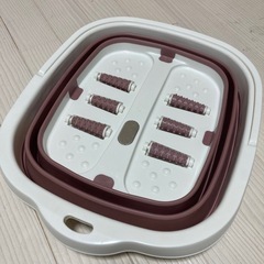 フットバス 折りたたみフットバス 新品未使用品！足湯器　シリコン折りたたみ足湯！14L ピンクの画像