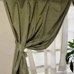 ニトリ遮光カーテン　110cm ライトグリーン