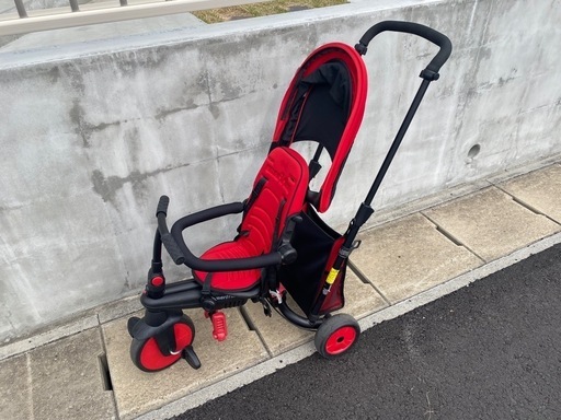 美品　スマートライク　三輪車　手押し　赤　STR3