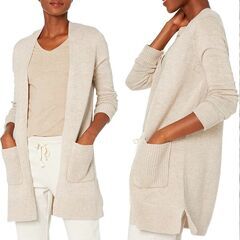 [Amazon Essentials] カーディガン ジャージーステッチ 前開き 長袖 レディース XSの画像