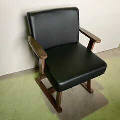 回転チェアー １脚 肘付き 椅子 腰掛 イス 未使用 ブラック