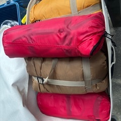 キャンプ、寝袋