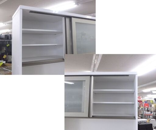 ニトリ レンジボード 幅120cm 高さ201cm GRAND120KB ソフトクローズ ホワイト キッチン収納 キッチンボード 食器