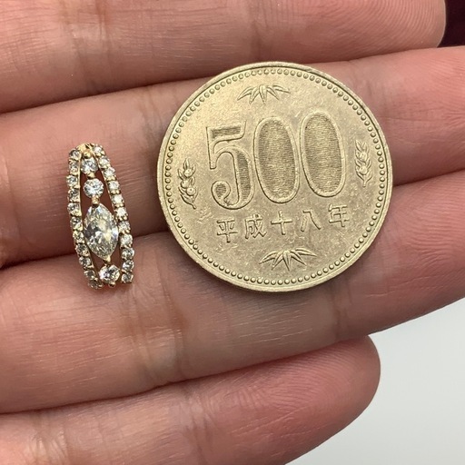 K18 ピンクゴールド　ダイヤペンダント　1.5g 0.327ct 0.32ct