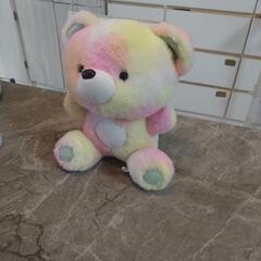 パステルカラーレインボー　くま　ぬいぐるみ　差し上げます⭐