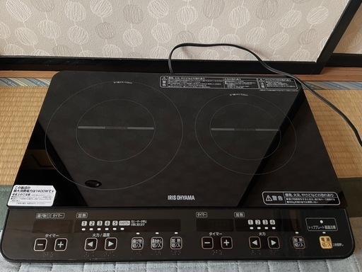 ☆ジモティ割あり☆ IRIS OHYAMA IHコンロ IHC-WKG3S-B 23年製 動作