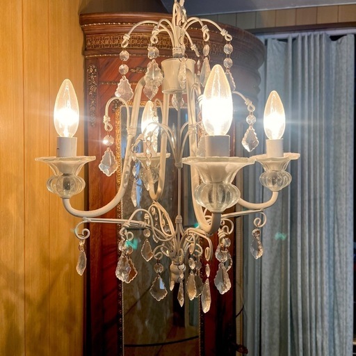 シャンデリア 照明 クリスタルドロップ ライト ランプ ガラスドロップ 5灯