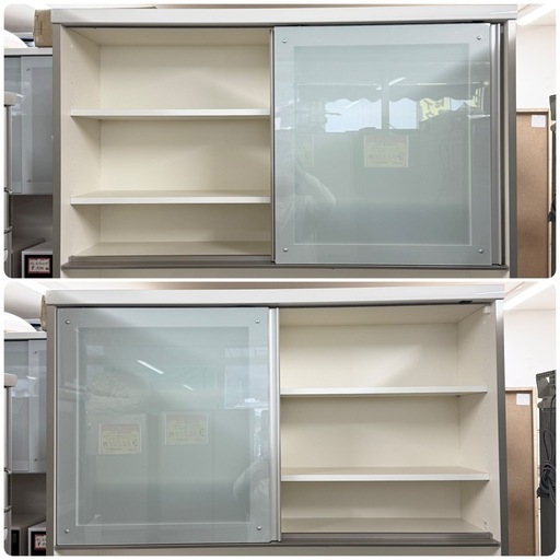 【超美品‼️】定価119,300円♪ 現行モデル パモウナ 120cm幅キッチンボード 食器棚 収納家具 ホワイト♪