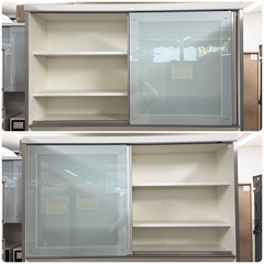 【超美品‼️】定価119,300円♪ 現行モデル パモウナ 120cm幅キッチンボード 食器棚 収納家具 ホワイト♪の画像