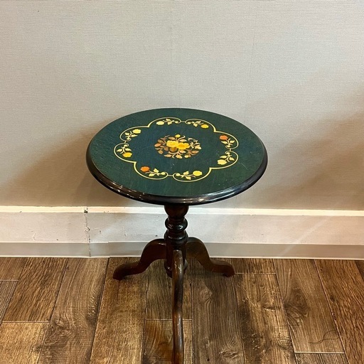 ティーテーブル イタリア ナチュラル/ホワイト 象嵌 カフェテーブル