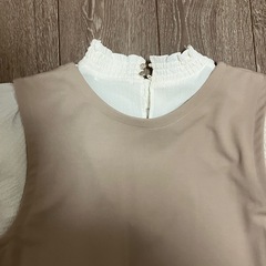 上品　ワンピース　くすみピンク　サーモンピンクの画像