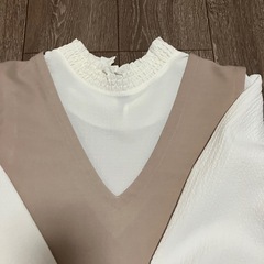 上品　ワンピース　くすみピンク　サーモンピンクの画像