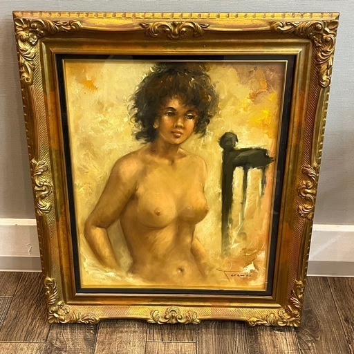 【超希少】 Ference Jean フェレンス・ジャン 裸婦画 油絵 油彩 直筆サイン入り 人物画  絵画 額縁 額装 インテリア 真作