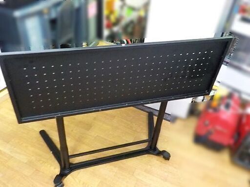 昇降デスク 幅95㎝ スタンディングデスク ブラウン×ブラック マグネット式パンチングボード キャスター付き 西岡店