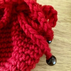 【取引相手決まりました】おばあちゃんの作った毛糸の巾着袋　ポーチ　小物入れの画像