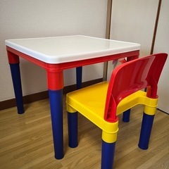 LEGOブロックプレイお絵かきテーブル&チェアーセットの画像