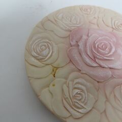 姫系 陶器製 バラ 薔薇モチーフ 小物入れ コースター トレイ 3点まとめてセット フェミニン の画像
