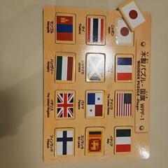 木製パズル　国旗の画像