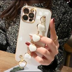 ★新品★未使用★iPhone 14 ケース ハートストラップ付きホワイトの画像