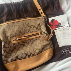 美品　コーチ　COACH ショルダーバック　シグネチャー　キャンバスの画像