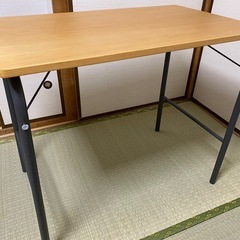 【新品・未使用】無印 スチールパイプテーブル 幅80　ダークグレ...
