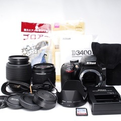 Nikon D3400 ダブルレンズ 一眼レフカメラ Bluetooth内蔵 Nikon D3400 ダブルレンズ 一眼レフカメラ Bluetooth内蔵