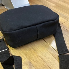 国産綿帆布ショルダーバッグ 斜めがけかばん ハンドメイド 黒 ブラックの画像