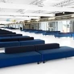
無印良品 ソファベンチ 青の画像