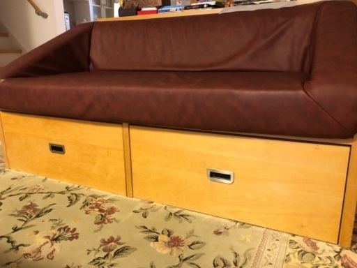 【オーダーメイド】ソファセット　収納付き　本棚　引き出し×2