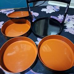 持ち手付き3段お重箱(梅柄)の画像