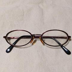 Giorgio Armani ワインレッド オーバルメガネ(度入...